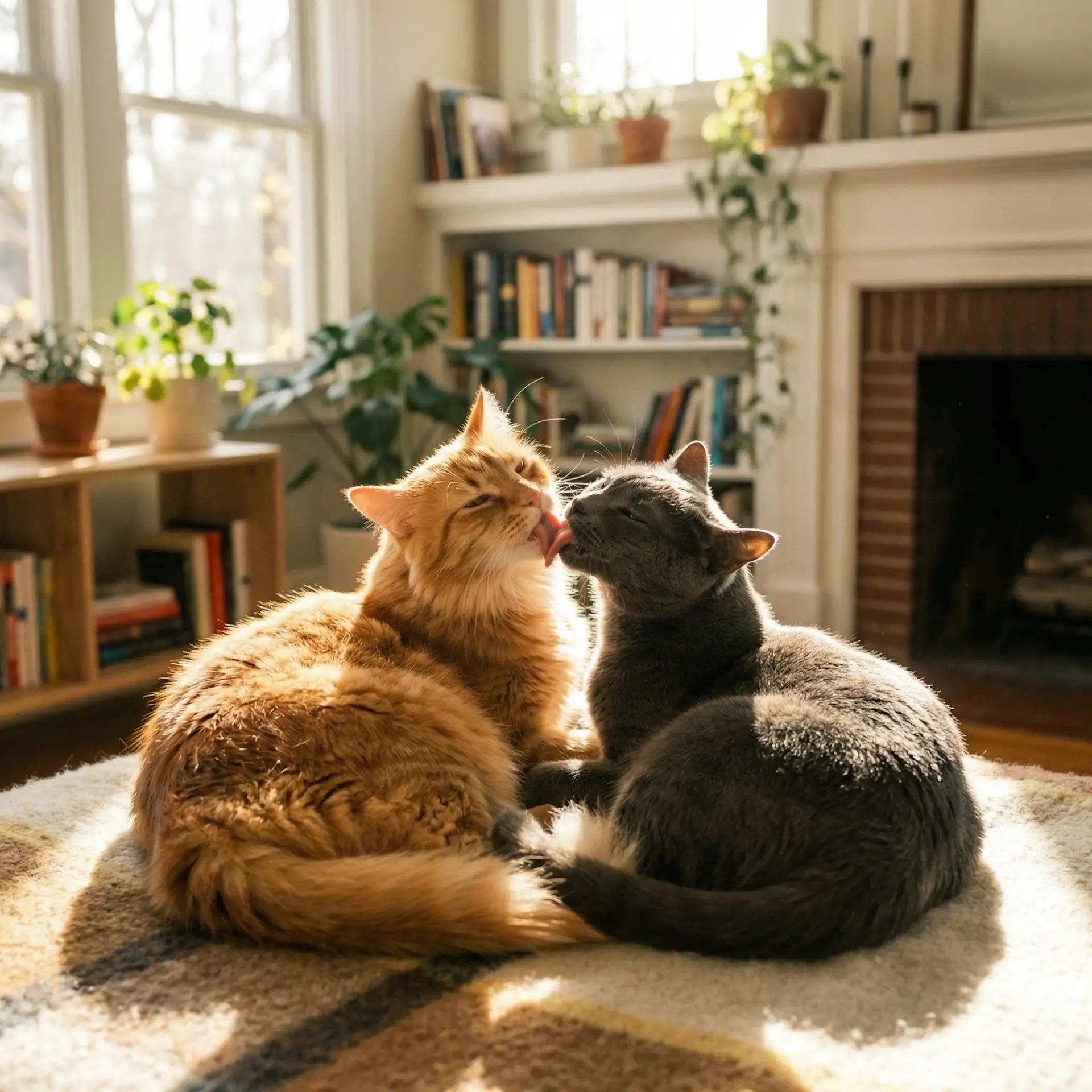 两只猫互相梳毛 - 狠狠撸